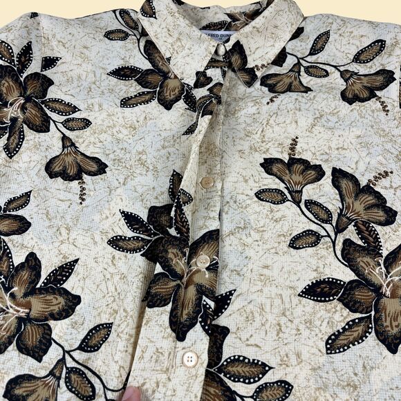 Vintage Alfred Dunner 90s blouse, size 14 beige floral blouse 1990s button down - Picture 6 of 9